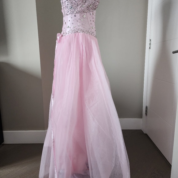 NWT Grace Karin Ball Gown A Line Dress Pink with Rhinestones - Picture 4 of 6